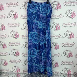 La SENZA pants sheer roses lightweight coverup y2k flowers floral Blue Rose